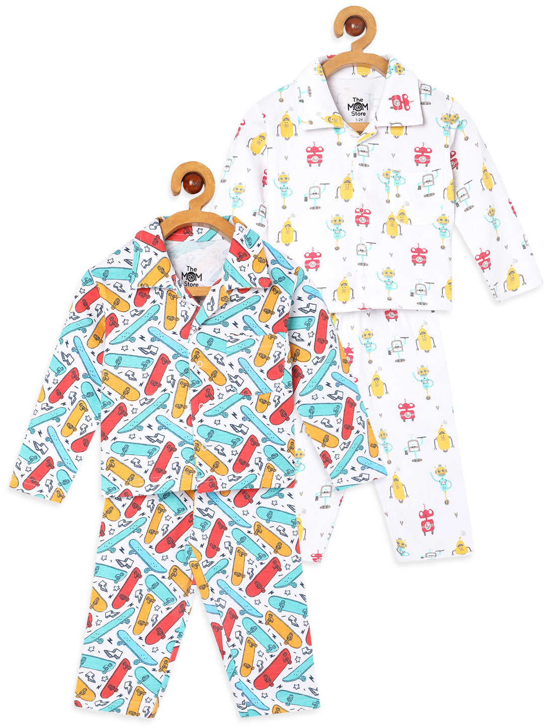 Kids Pajama Set Combo of 2-Ready To Skate & Robo Club