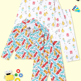 Kids Pajama Set Combo of 2-Ready To Skate & Robo Club