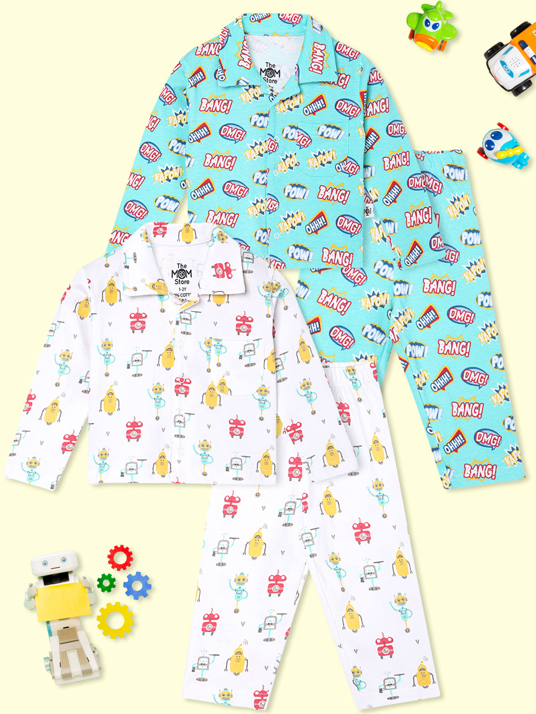 Kids Pajama Set Combo of 2-Robo Club & Mighty Fighter