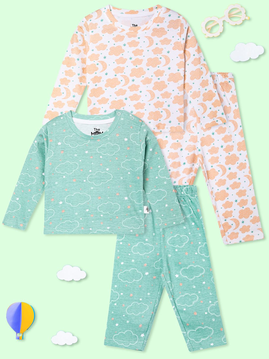 Kids Pajama Set Combo of 2-Sweet Dreams & On Clound Mine