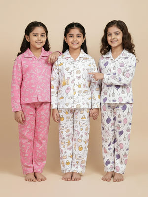 Kids Pajama Set Combo of 3-Princess Party, Pink-A-Boo & Fairy Princess - The Mom Store