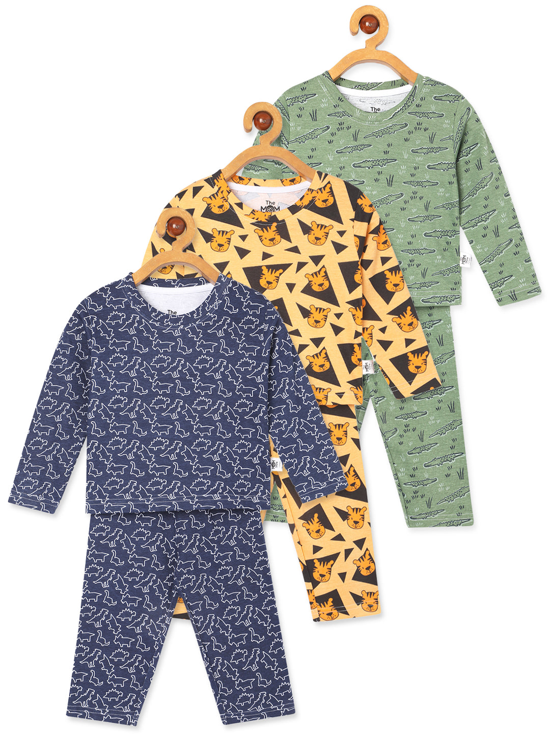 Kids Pajama Set Combo of 3-Tiger Tales, The Alligator & Dinos Rule