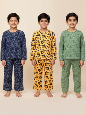 Kids Pajama Set Combo of 3-Tiger Tales, The Alligator & Dinos Rule - The Mom Store