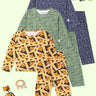 Kids Pajama Set Combo of 3-Tiger Tales, The Alligator & Dinos Rule