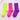 3pcs Fluoroscent Green, Violet, Pink Socks set for kids, 2yrs - 5yrs