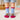 3pcs Ears Animal print Red Border & Pink Socks set for kids, 2-4yrs