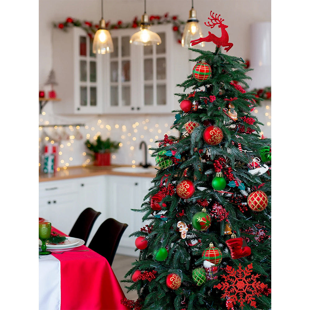 Little Surprise Box 40pcs Red Green Reindeer Christmas Tree ornaments XMAS Tree decoration set