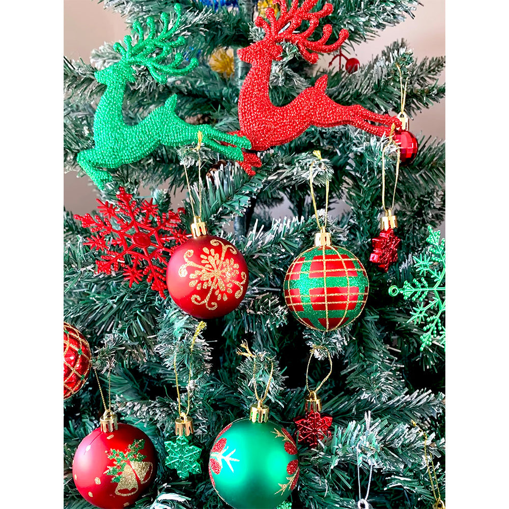 Little Surprise Box 40pcs Red Green Reindeer Christmas Tree ornaments XMAS Tree decoration set