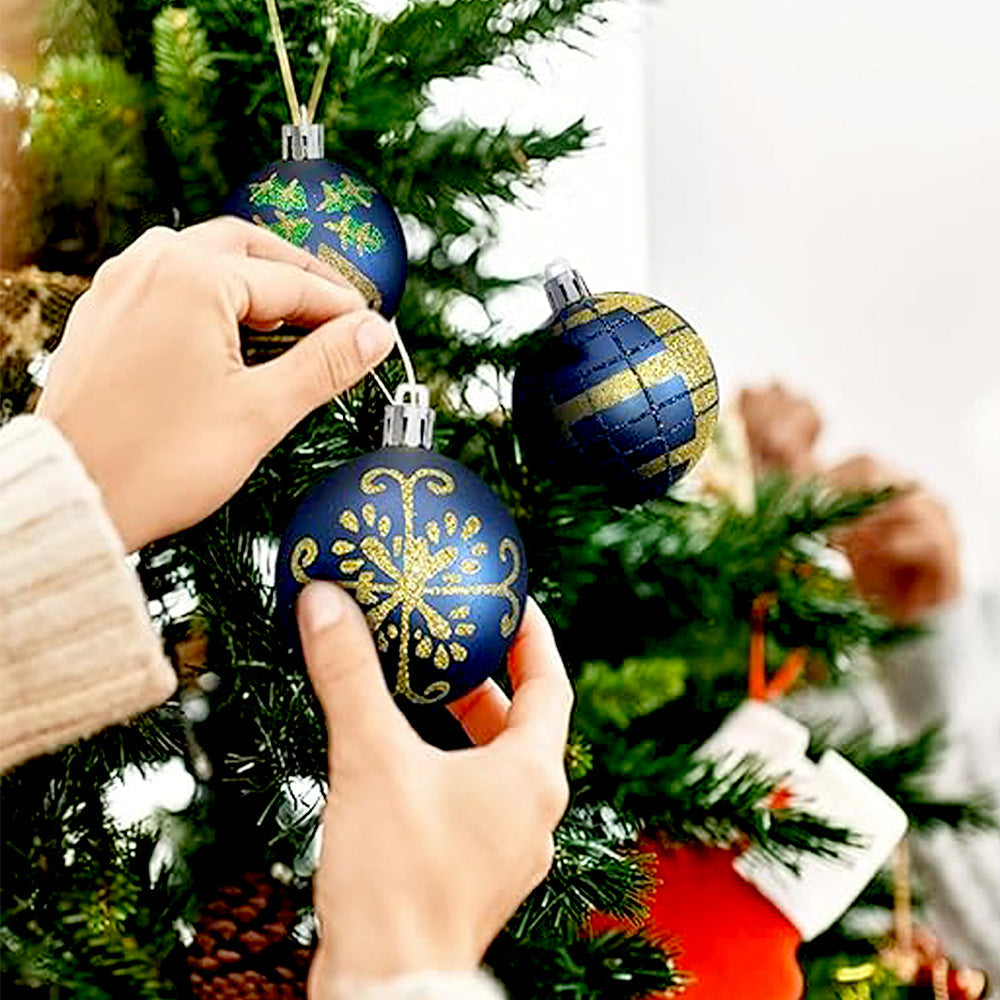 Little Surprise Box 45pcs Midnight Blue & Gold Christmas Tree ornaments XMAS Tree decoration set