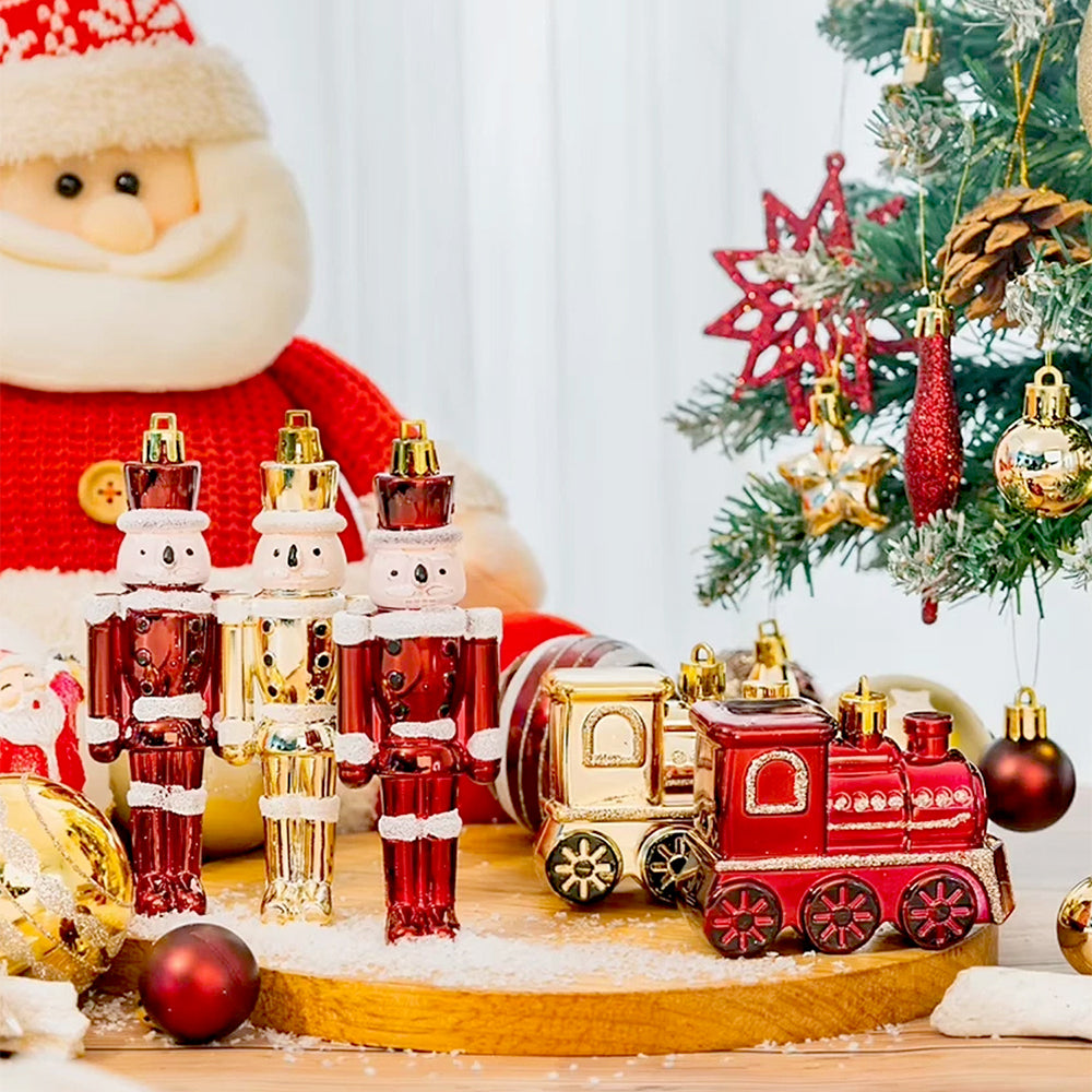 Little Surprise Box 50pcs Deep Maroon Burgundy & Gold Christmas Tree ornaments XMAS Tree decoration set