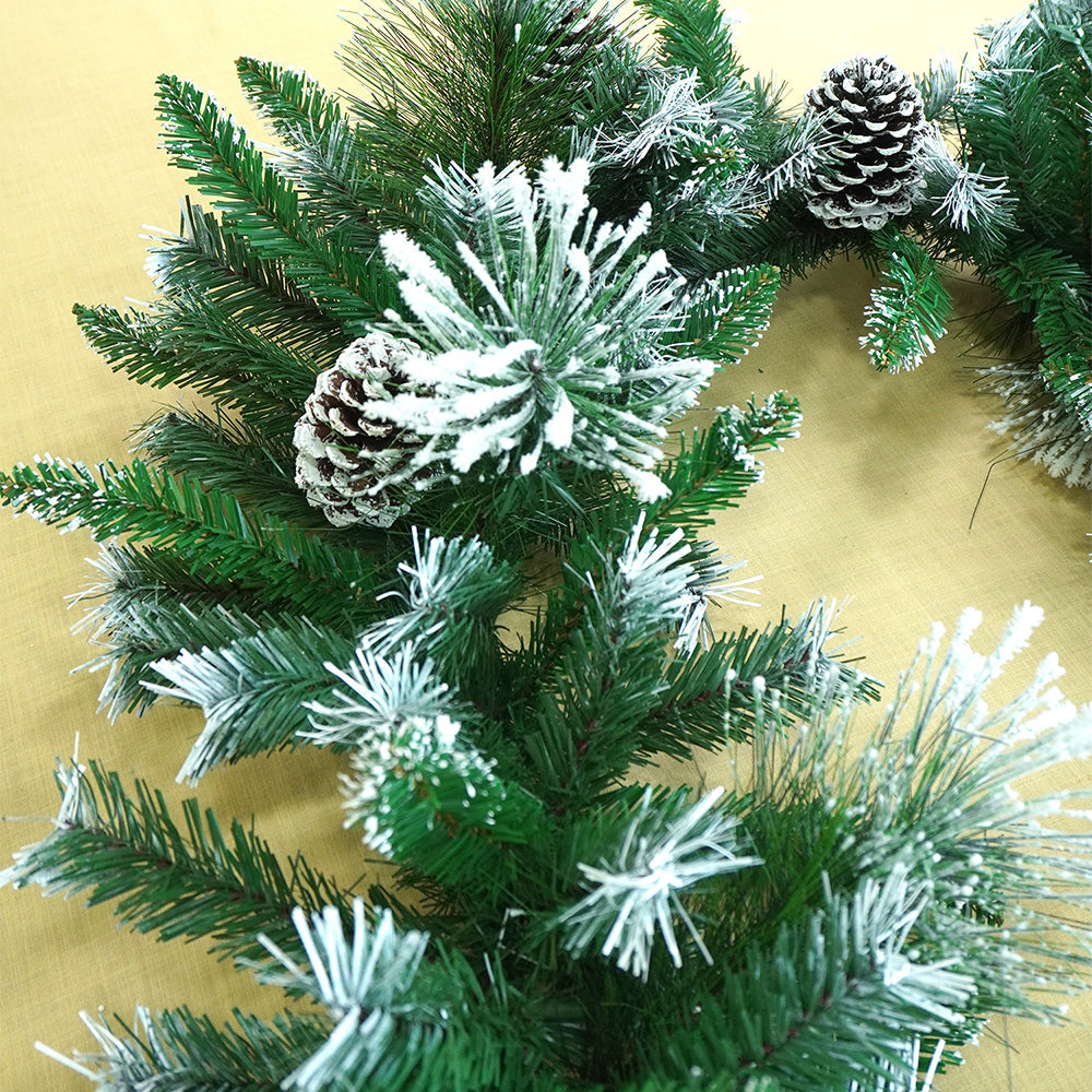 Little Surprise Box  6 feet Snow Dust , Green Xmas Garland Home and Table Décor