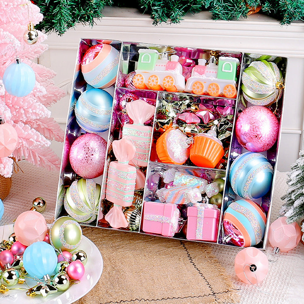 Little Surprise Box 80pcs Pastel Sprinkle Candies Tree ornaments XMAS Tree decoration set