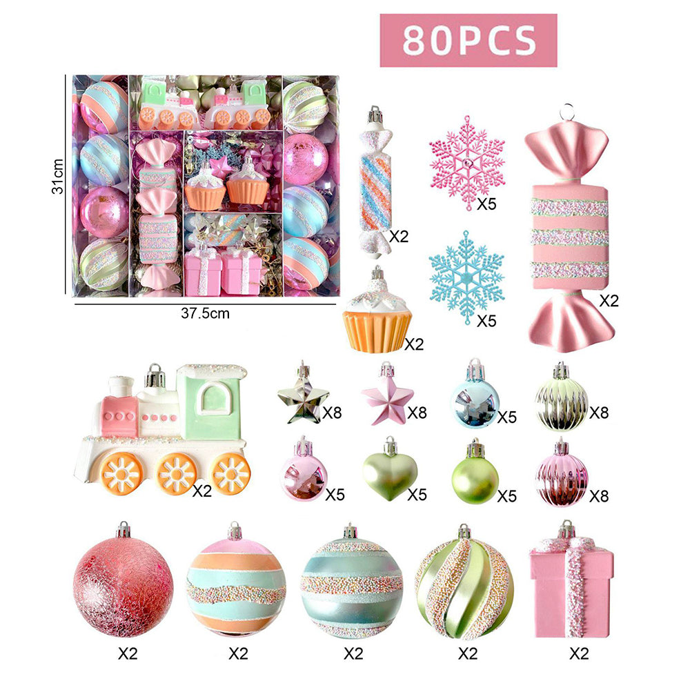 Little Surprise Box 80pcs Pastel Sprinkle Candies Tree ornaments XMAS Tree decoration set