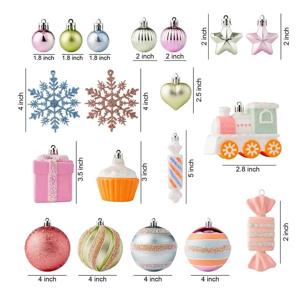 Little Surprise Box 80pcs Pastel Sprinkle Candies Tree ornaments XMAS Tree decoration set
