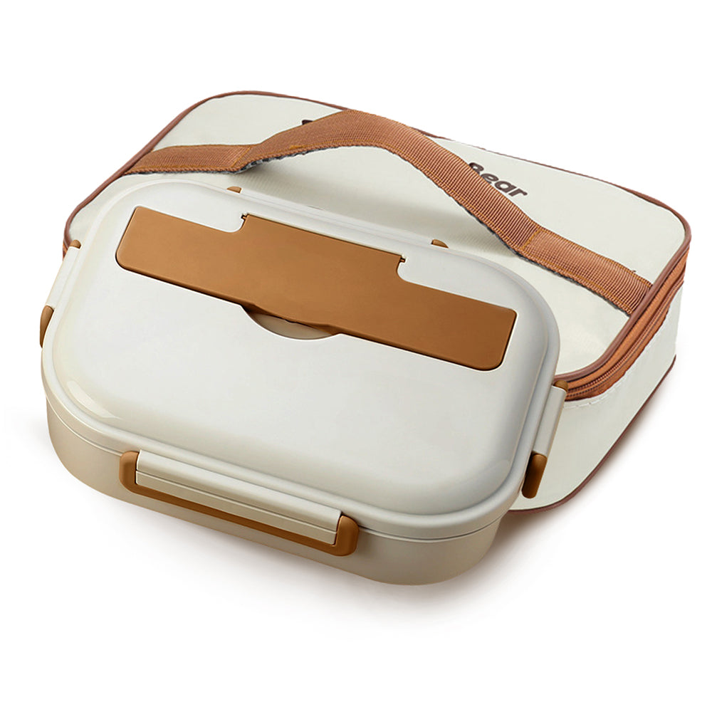 Home / Big Size Brown & Cream Stainless Steel Lunch Box with Lunch Bag ...