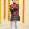 Lal Paridhan Boys Floral Print Jacket And Kurta Pajama Set