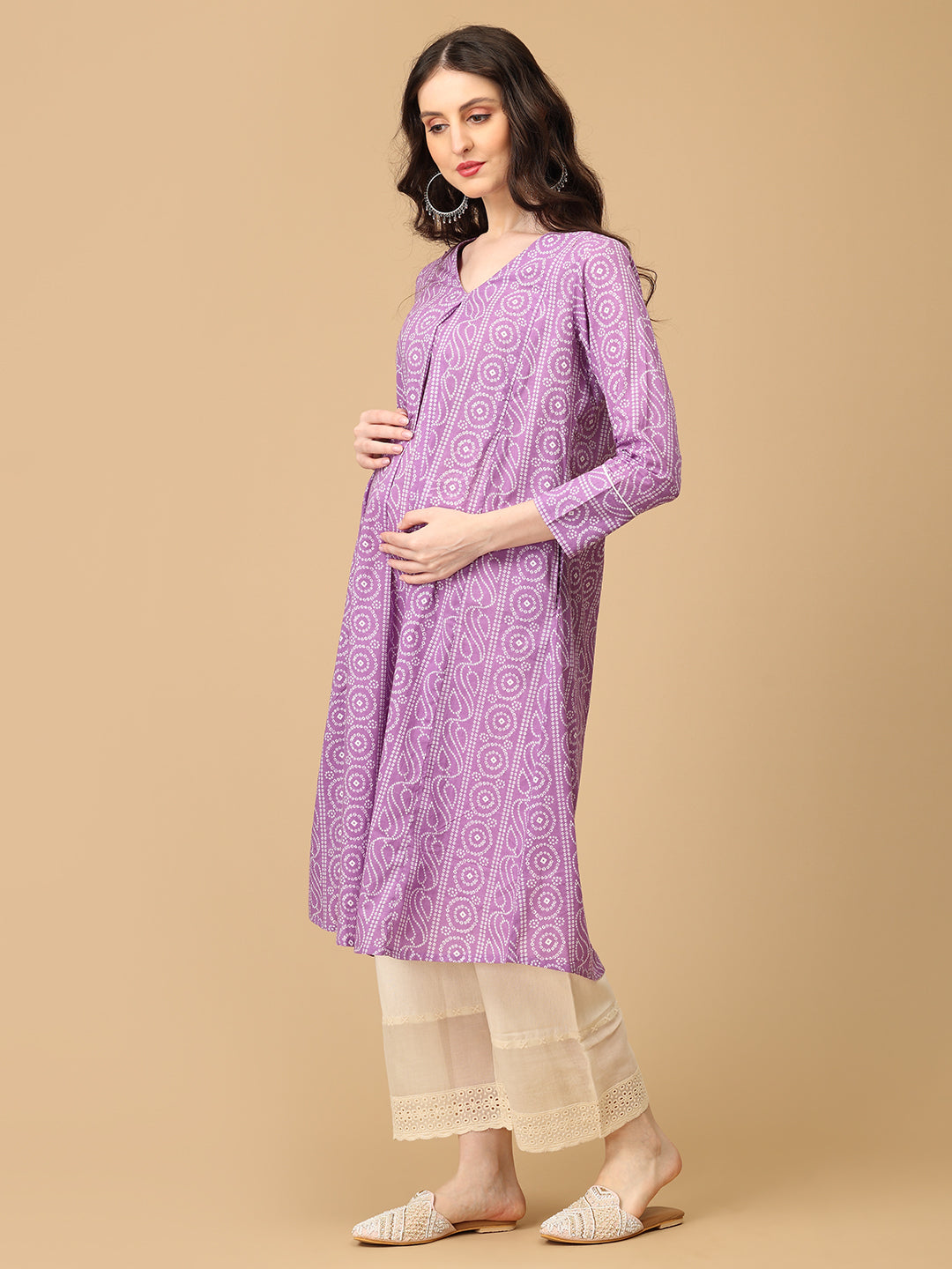 Lavender Euphoria Maternity and Nursing Anarkali Set