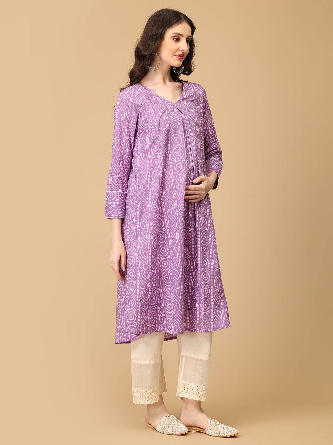 Lavender Euphoria Maternity and Nursing Anarkali Set