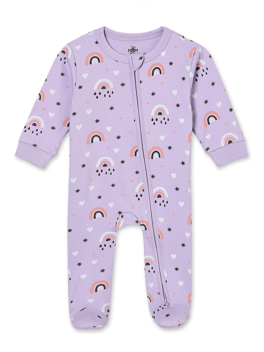 Lavender Twinkle Infant Zipper Romper