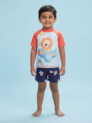 Leo Sky Explorer Boys T-shirt And Short Swim Set - The Mom Store