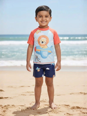 Leo Sky Explorer Boys T-shirt And Short Swim Set - The Mom Store