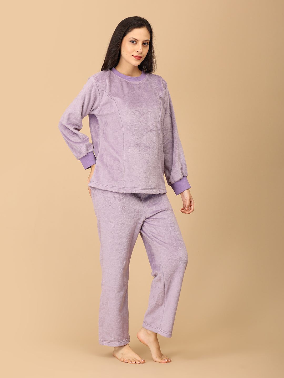 Lilac Fluffies Womens Fleece Co-ord Set