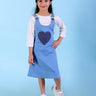 Little Hearts Club Girls Denim Pinafore Dress