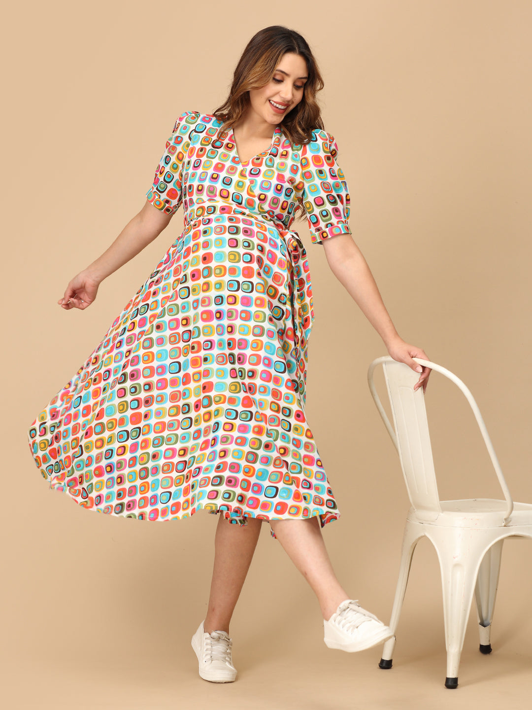 Living in Color Maternity and Nursing Wrap Dress