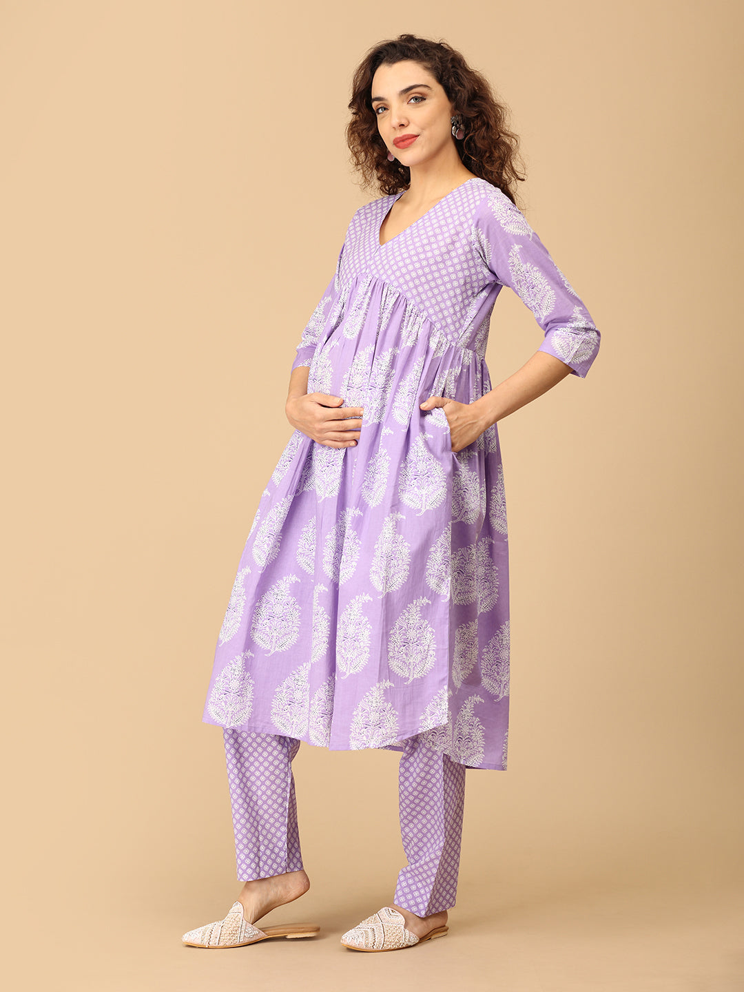 Mehfil Mohabbat Maternity and Nursing Kurta Set With Dupatta