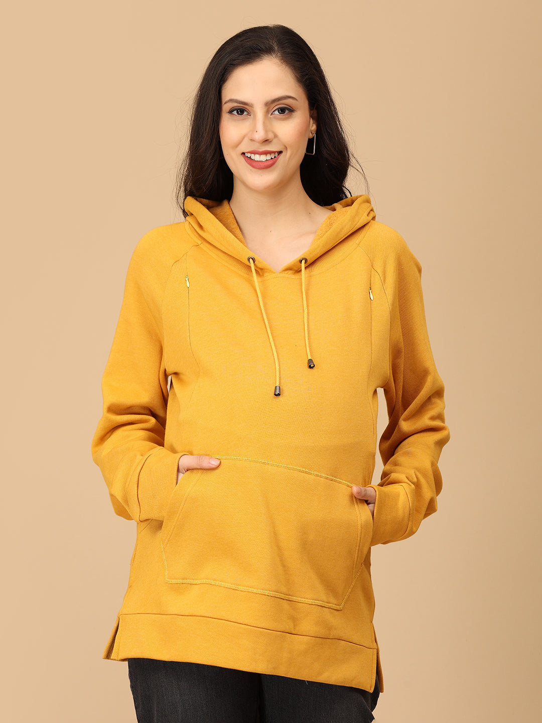 Mellow Yellow Maternity and Nursing Sweatshirt Hoodie