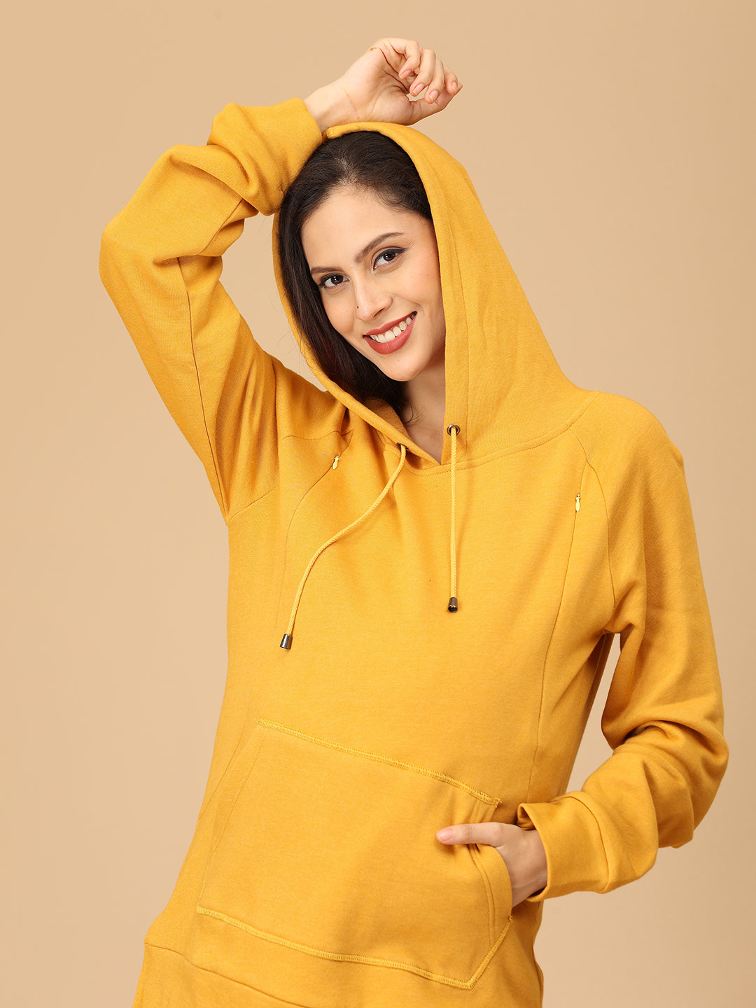 Mellow Yellow Maternity and Nursing Sweatshirt Hoodie
