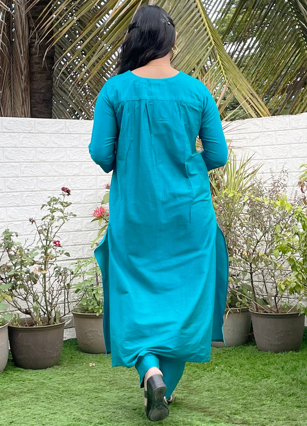 Mermaid Moment Embroidered Maternity and Nursing Silk Kurta Set