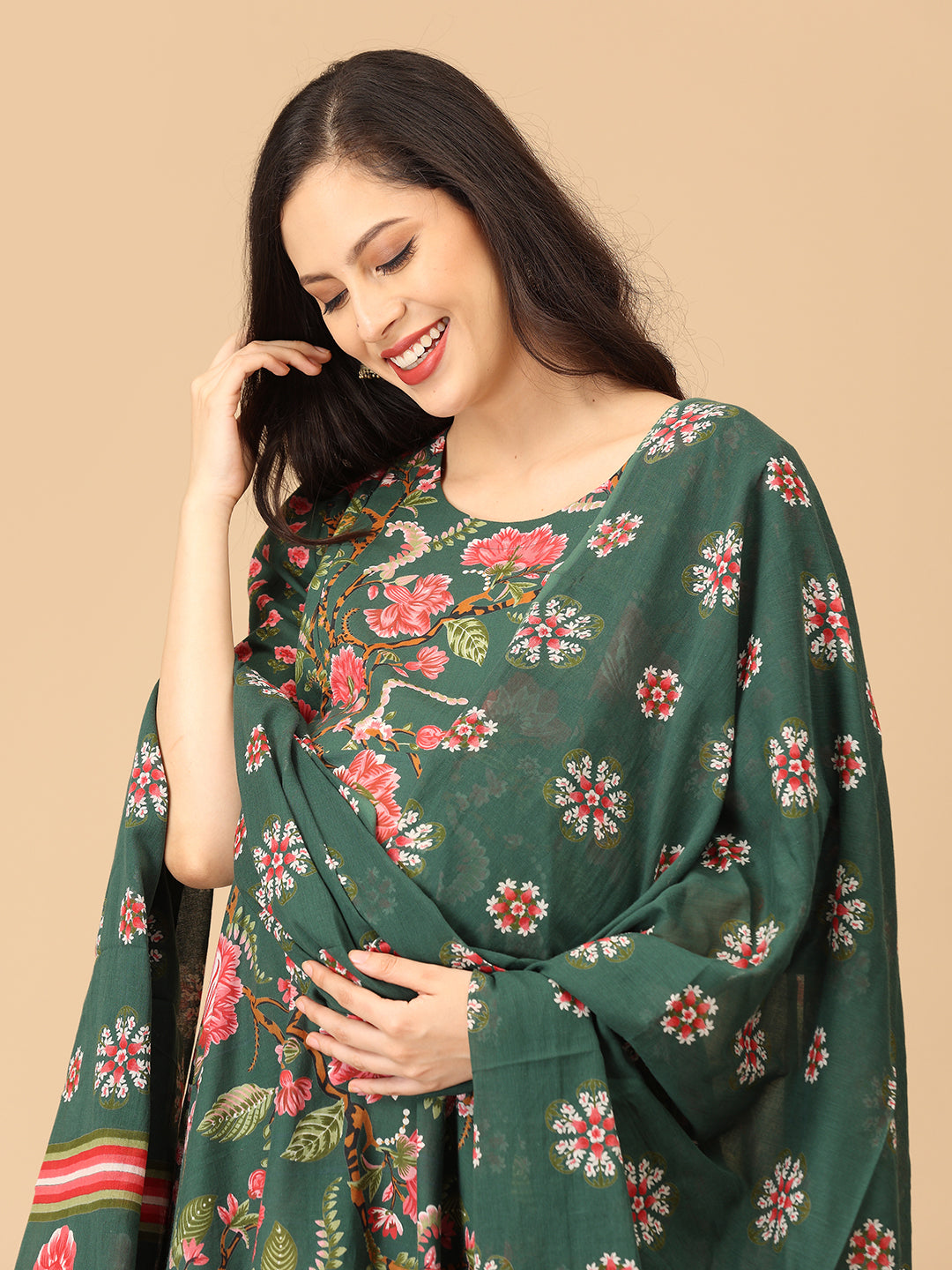 Mix & Matcha Maternity and Nursing Kurta Set With Dupatta