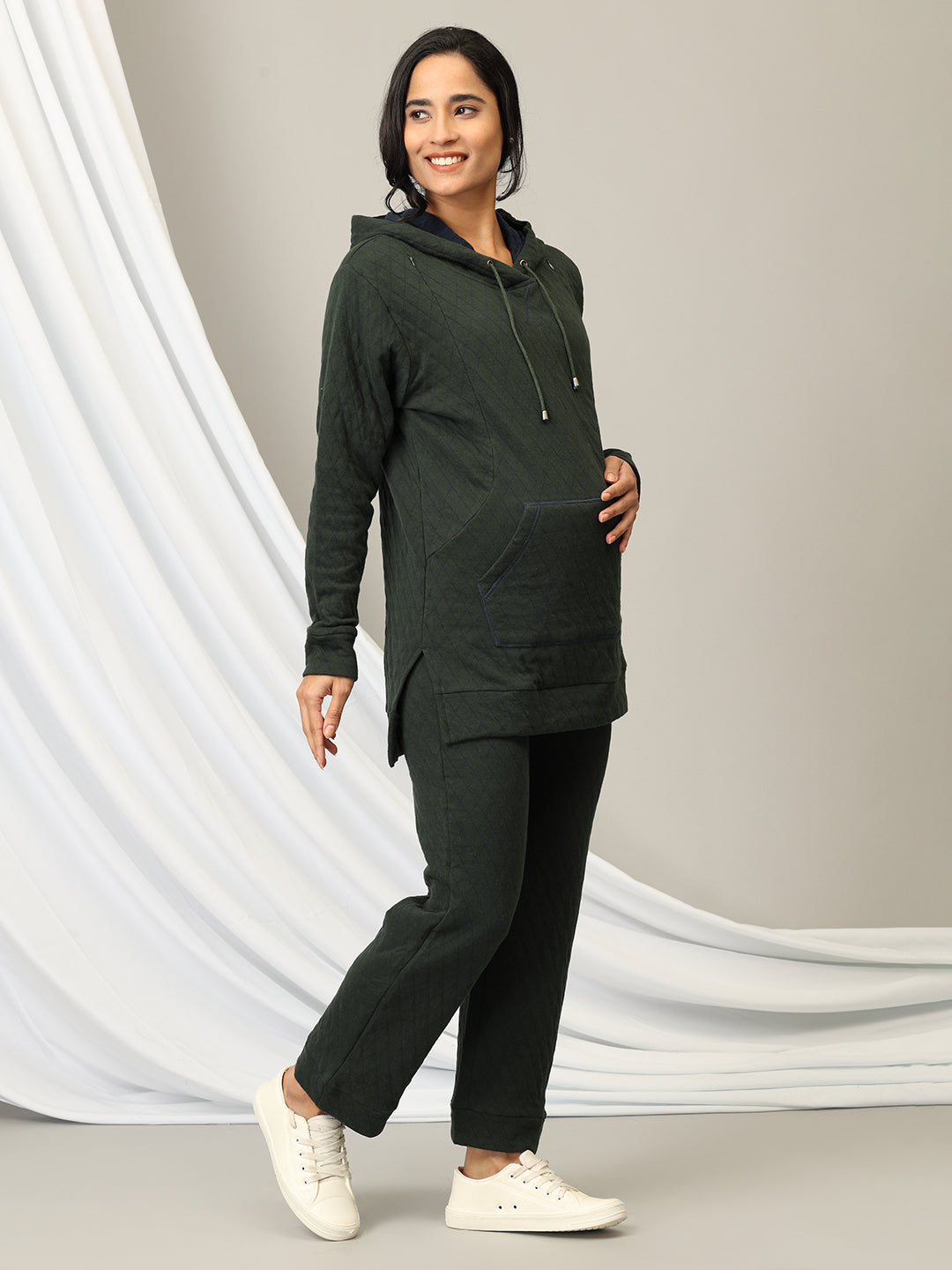 Moss Boss Maternity And Nursing Hoodie Pajama Loungewear Set