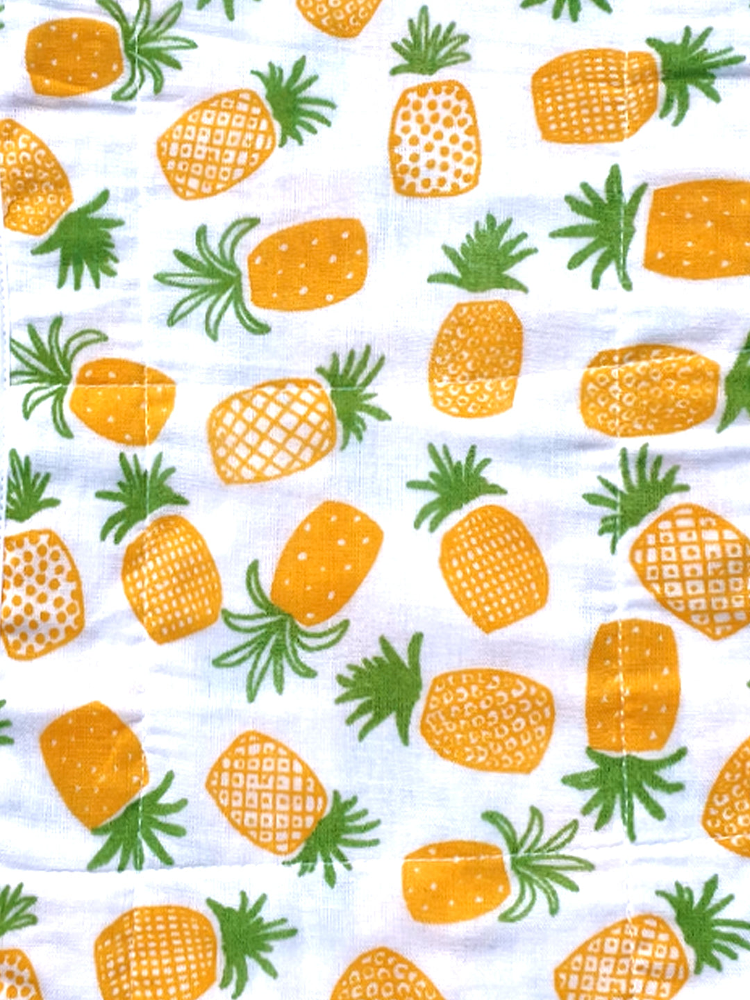 Muslin Burp Cloth Combo Of 2 -:  Fruity Pineapple-Happy Rainbow