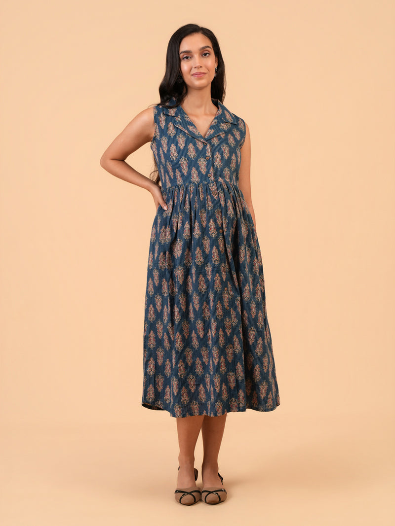 Navy Dream Maternity and Nursing Dress