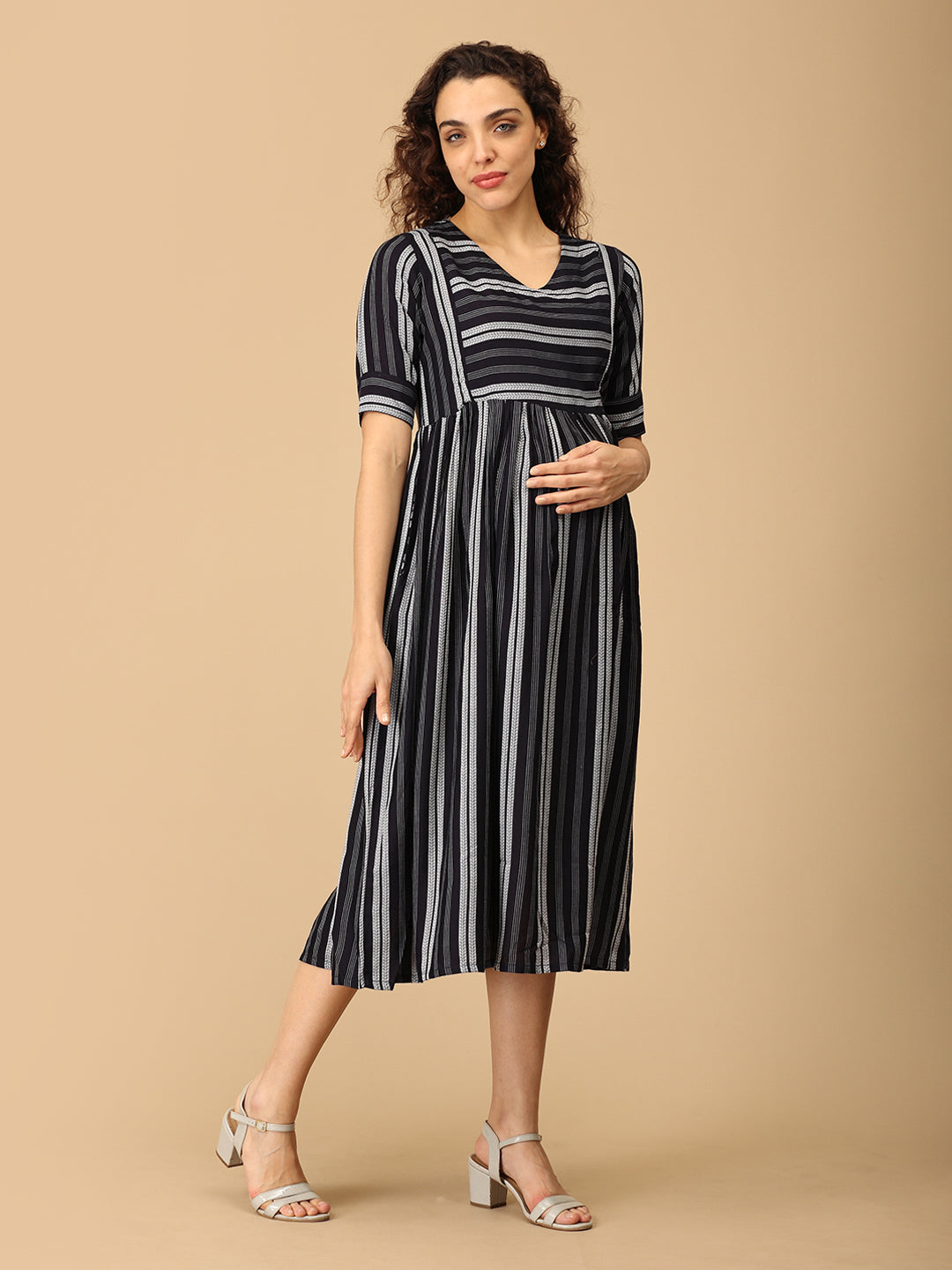 Navy Notions Maternity and Nursing Dress