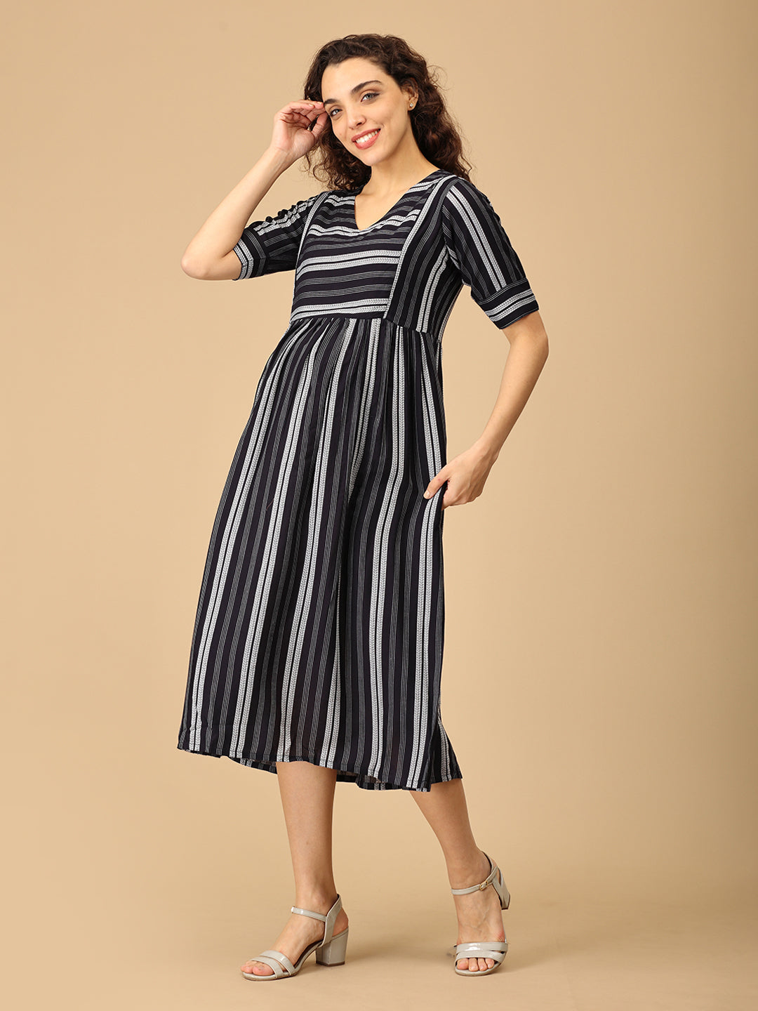 Navy Notions Maternity and Nursing Dress