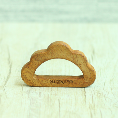 Earthytweens Neem Wood Teethers Set Of 3 (Bird+Star+Cloud)