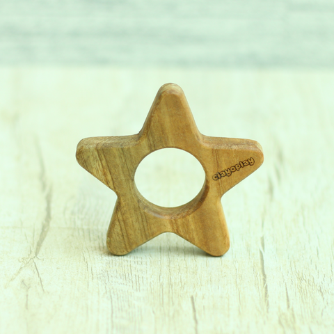 Earthytweens Neem Wood Teethers Set Of 4 (Bird+Bunny+Cloud+Star)