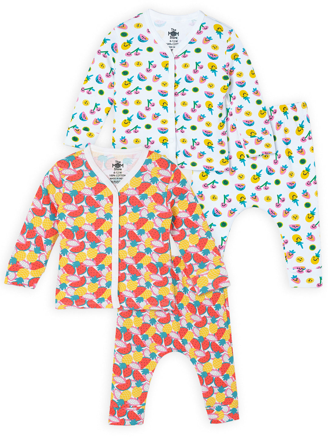 Newborn and Infant Pajama Set Combo of 2: Berry Bites-Fruitilicious