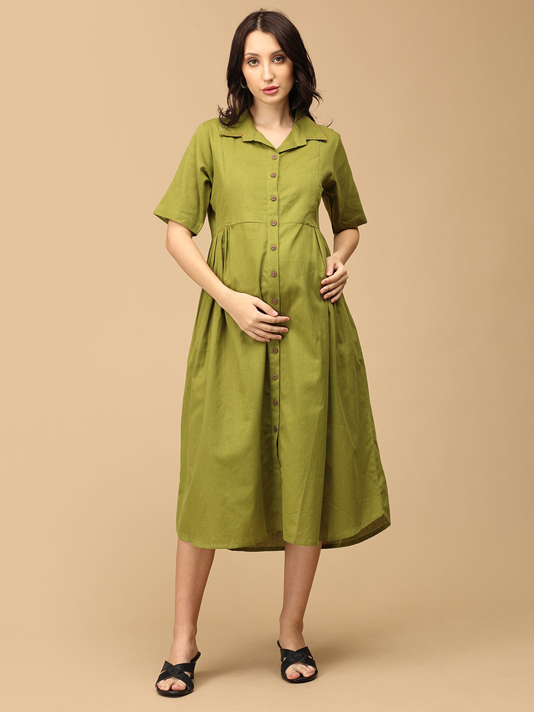 Olio Charm Khadi Maternity and Nursing Dress