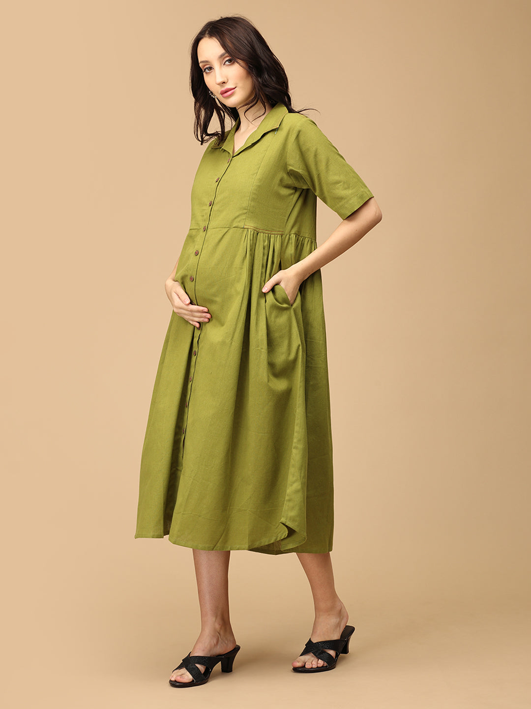 Olio Charm Khadi Maternity and Nursing Dress