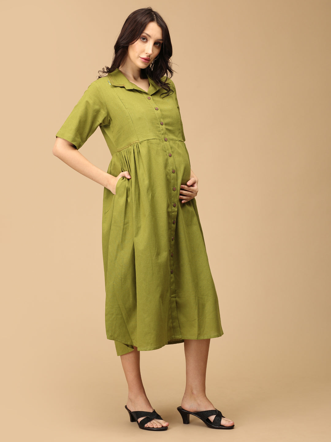 Olio Charm Khadi Maternity and Nursing Dress