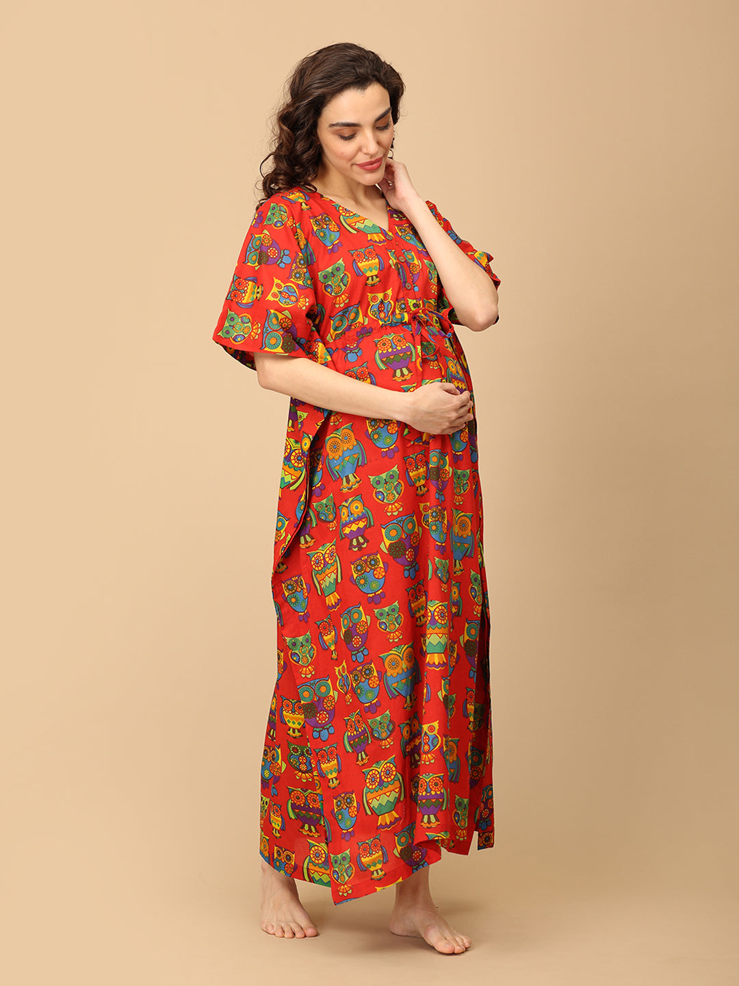 Owl You Need Maternity and Nursing Kaftan Nighty