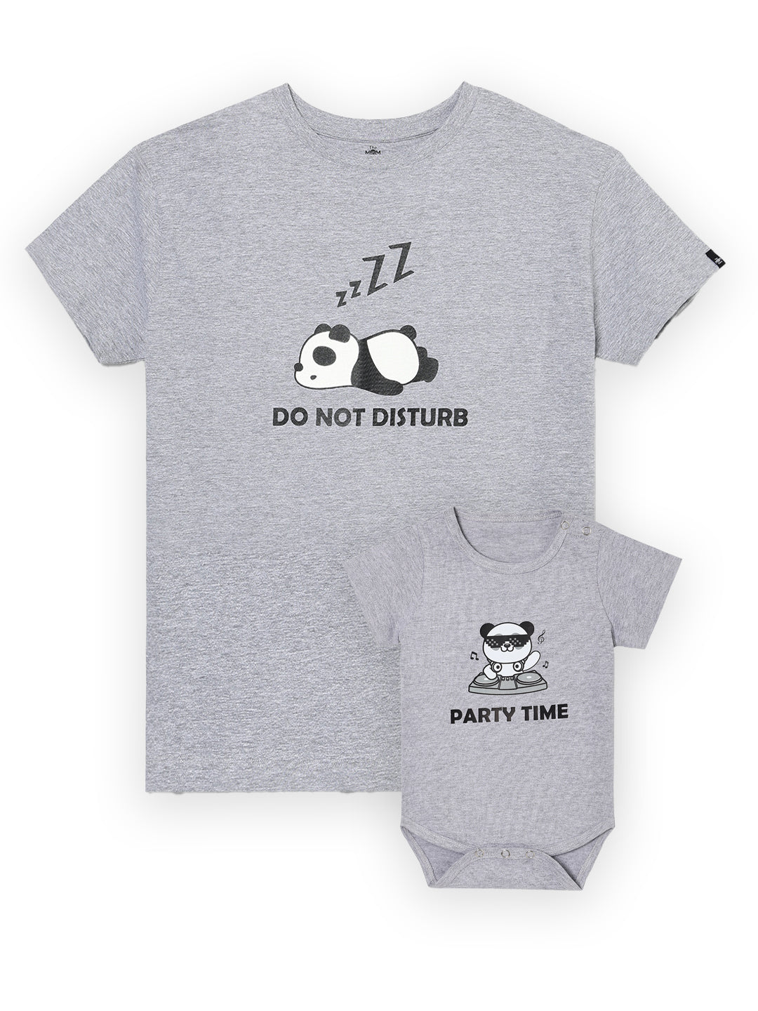 Panda Mumma and Baby Twinning- Combo of 1 T-shirt and 1 Onesie
