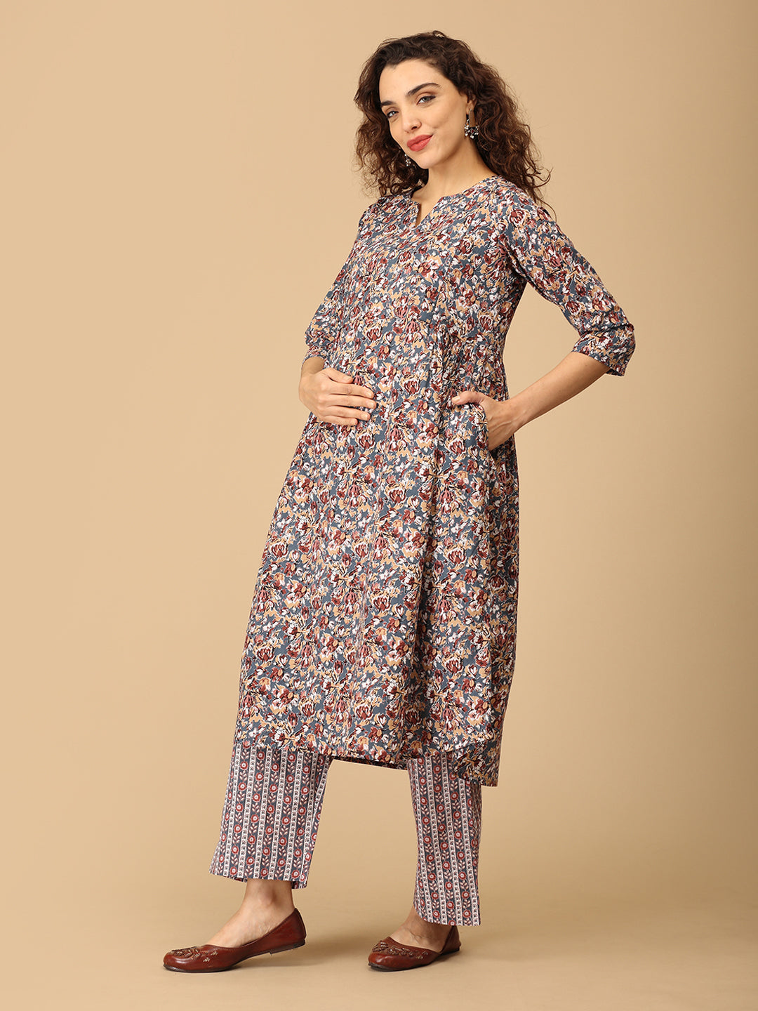 Pari Mahal Maternity and Nursing Kurta Set With Dupatta