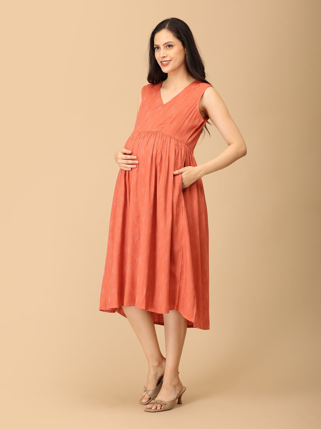 Peach Please Maternity and Nursing Shacket Dress