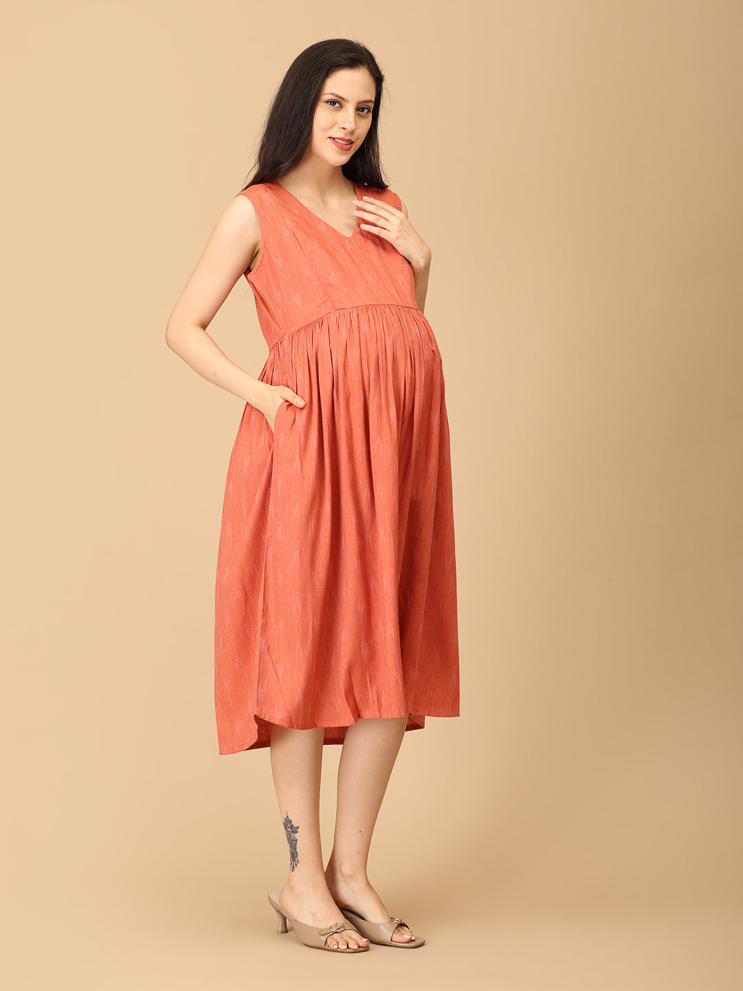 Peach Please Maternity and Nursing Shacket Dress
