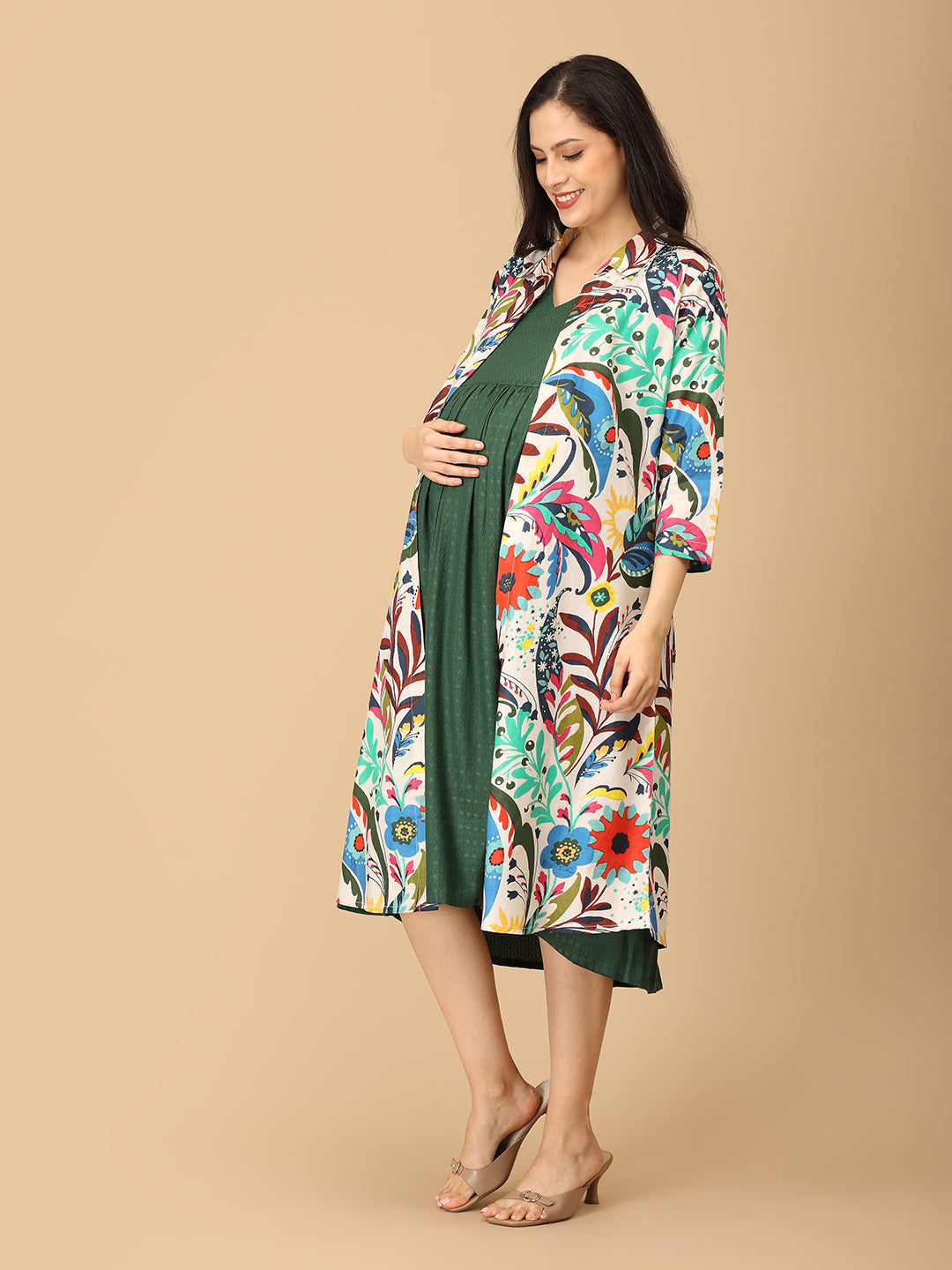 Petalicious Maternity and Nursing Shacket Dress